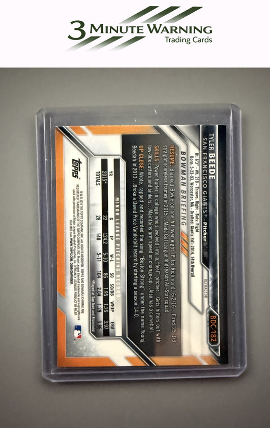 2016 Bowman Draft #BDC-182 Tyler Beede Chrome Refractor