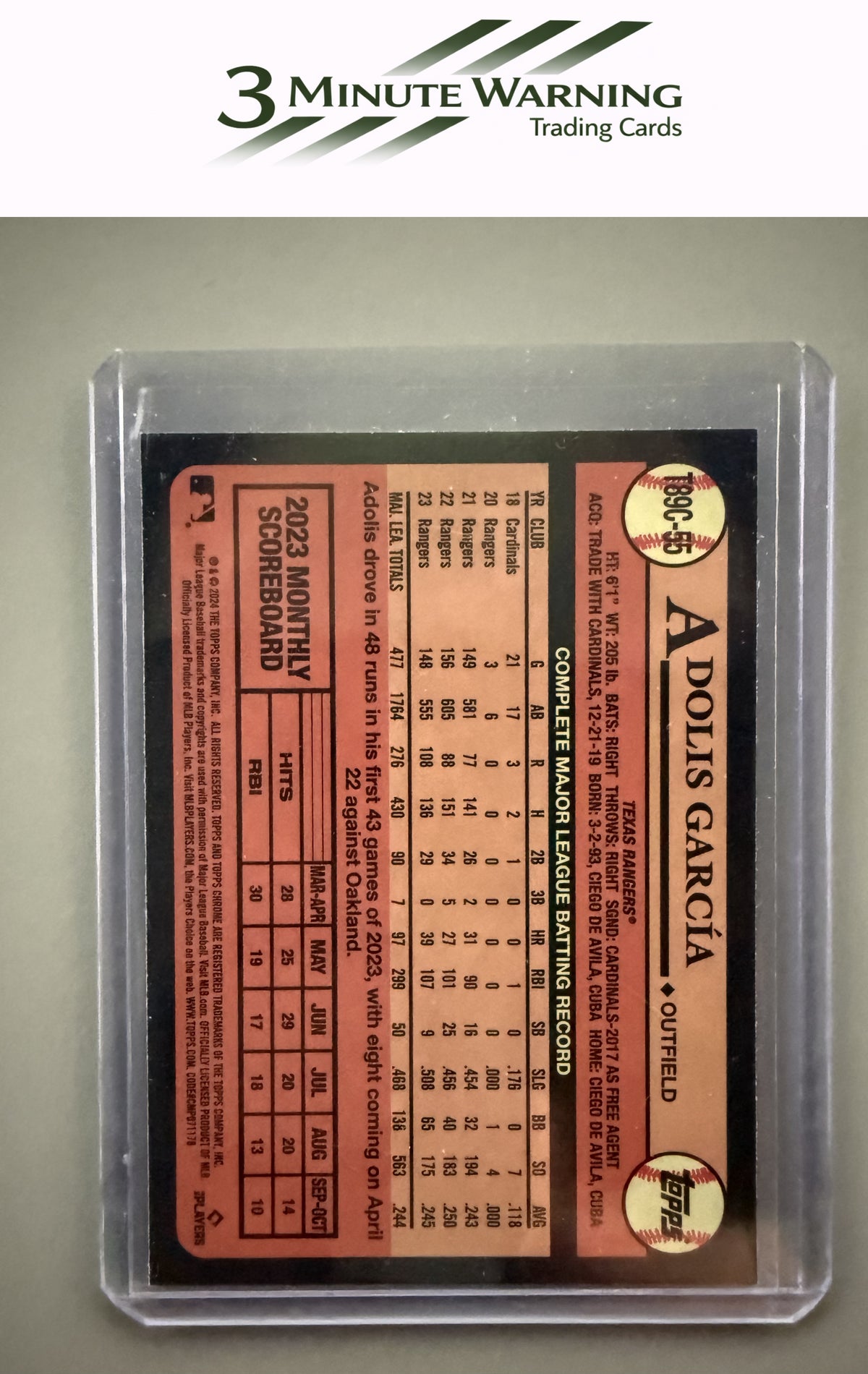 2024 Topps #T89C-55 Adolis García 1989 Topps Baseball 35th Anniversary Chrome