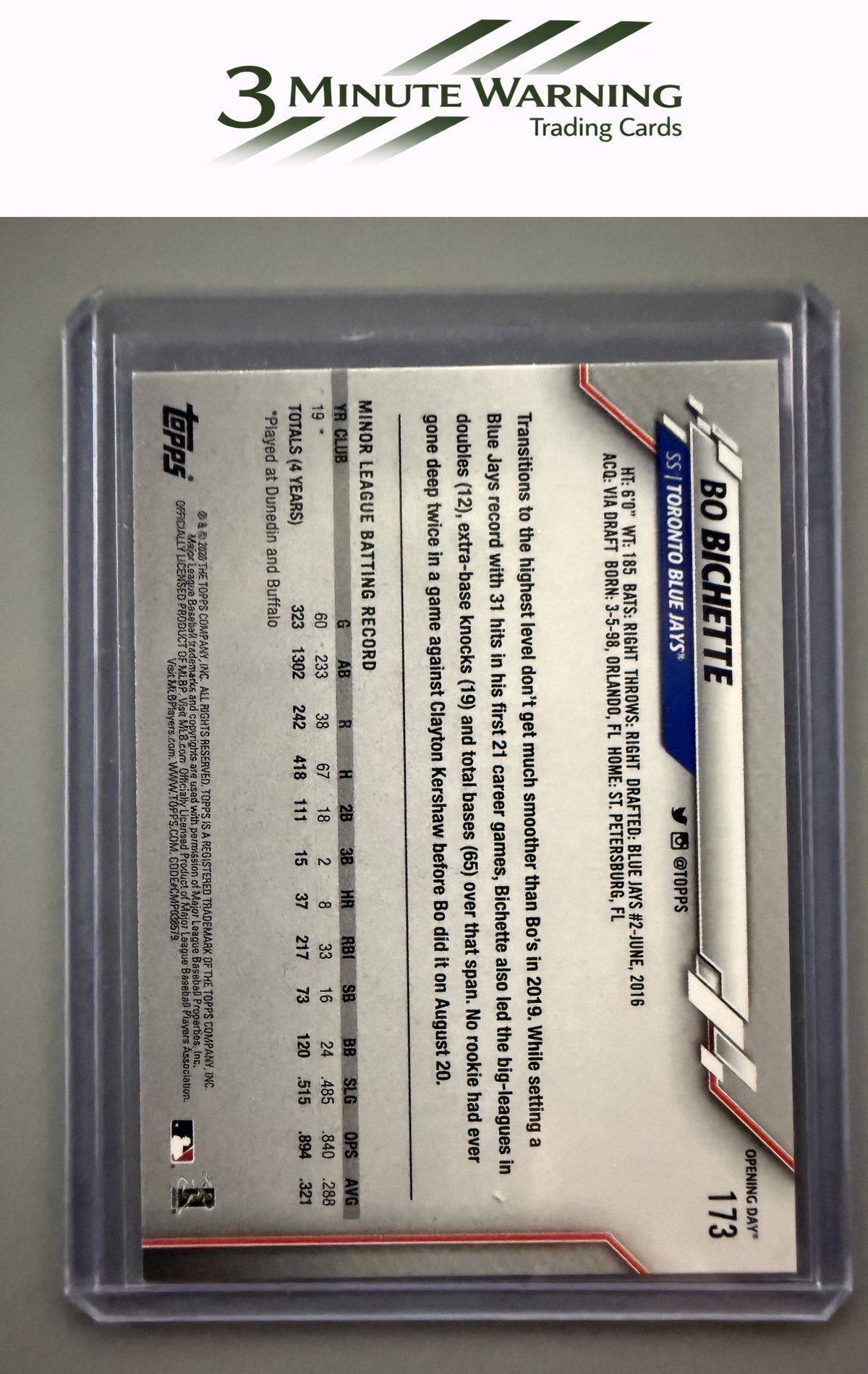 2020 Topps #78 Bo Bichette