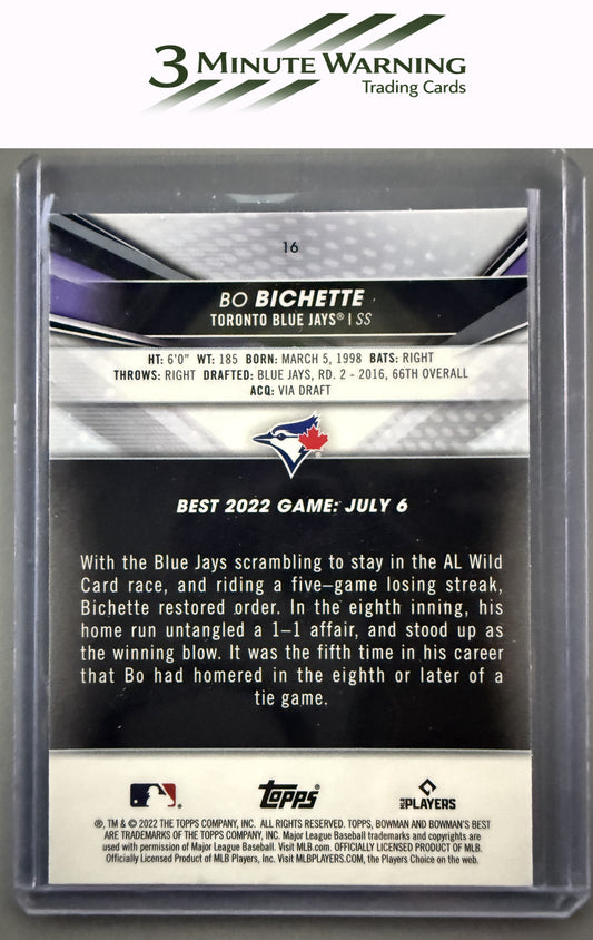 2022 Bowman's Best #16 Bo Bichette
