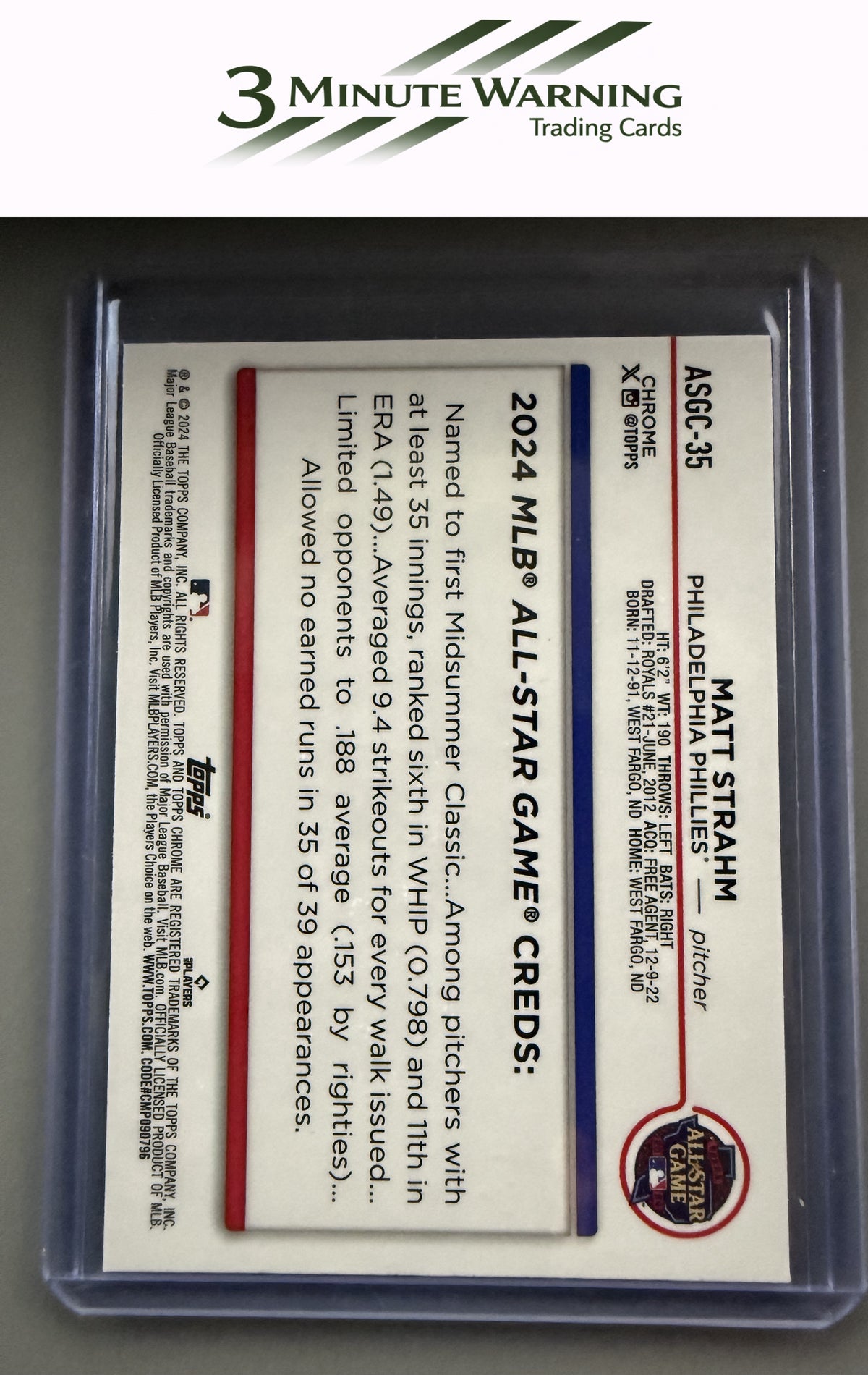 2024 Topps Chrome Update #ASGC-35 Matt Strahm 2024 All Star Game Chrome