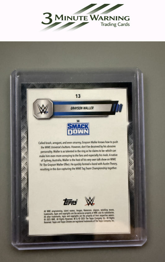 2025 Topps Chrome WWE #13 Grayson Waller Pink Shimmer Refractor