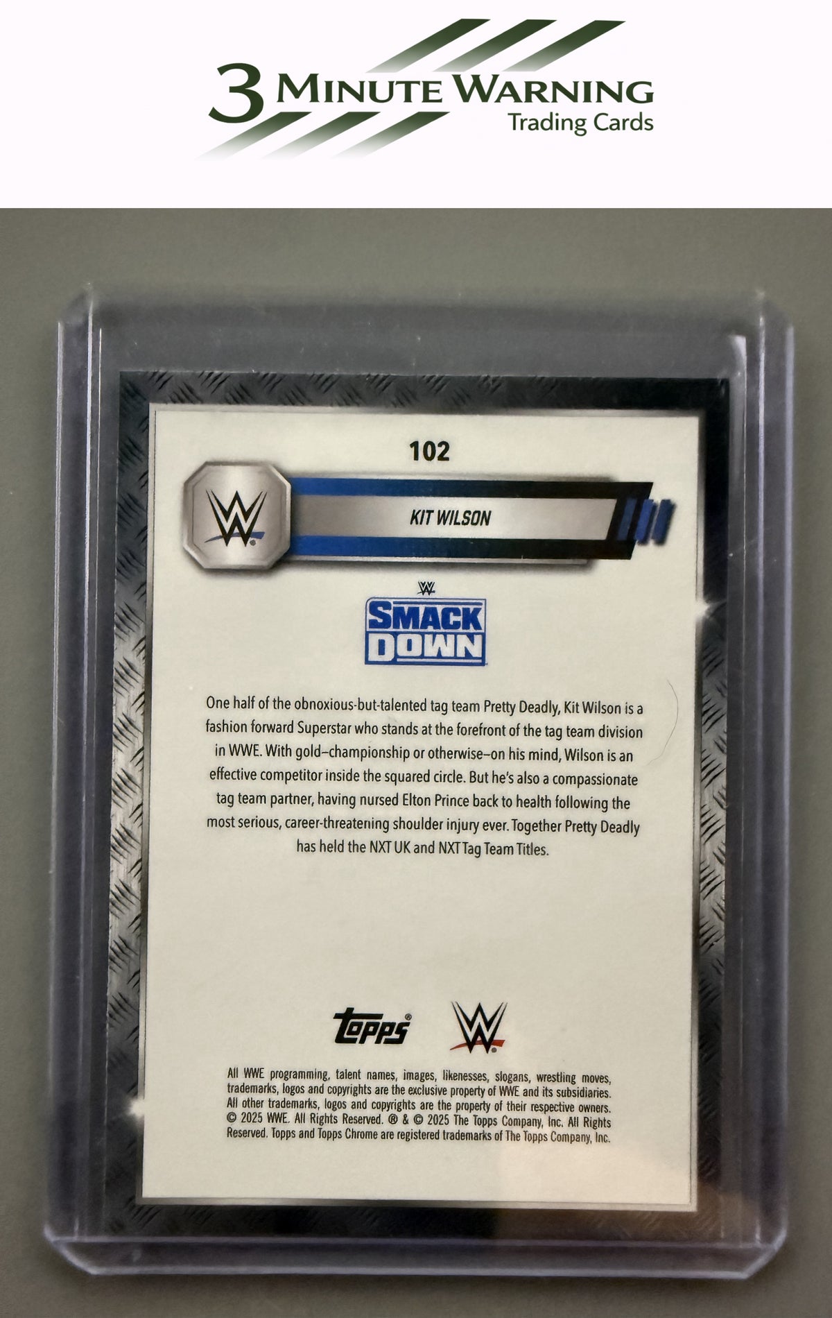 2025 Topps Chrome WWE #102 Kit Wilson Pink Shimmer Refractor
