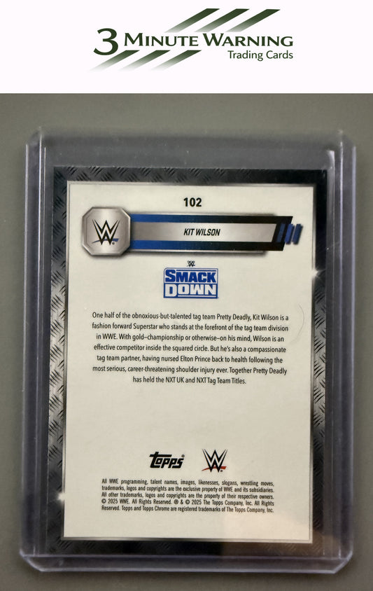 2025 Topps Chrome WWE #102 Kit Wilson Pink Shimmer Refractor