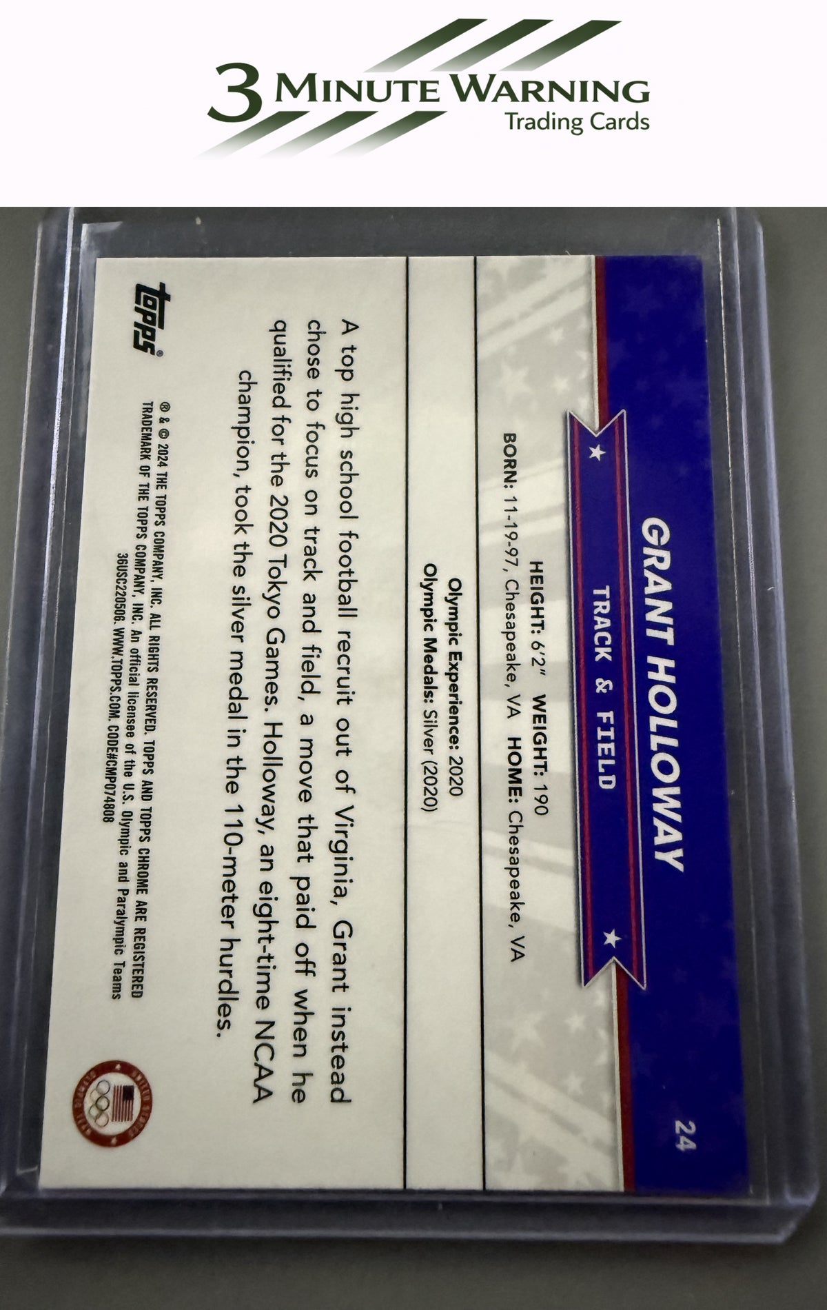 2024 Topps Chrome U.S. Olympics & Paralympic Hopefuls #24 Grant Holloway