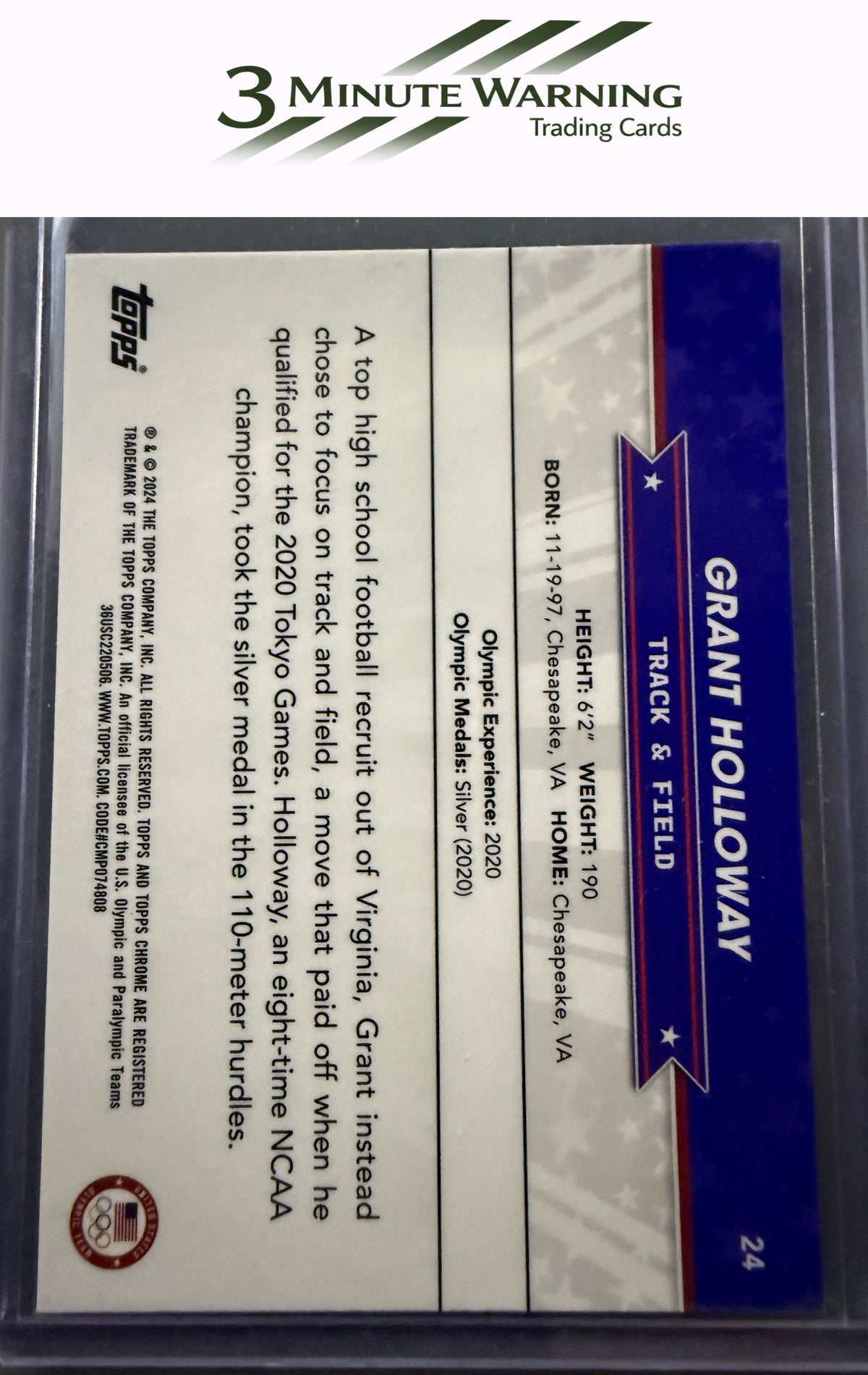 2024 Topps Chrome U.S. Olympics & Paralympic Hopefuls #24 Grant Holloway
