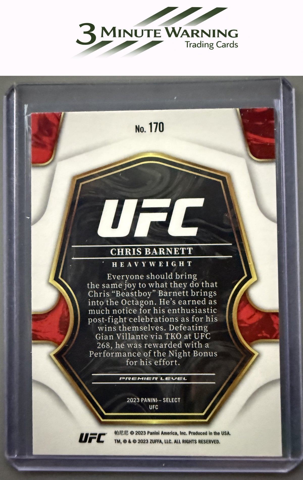 2023 Panini Select UFC #170 Chris Barnett