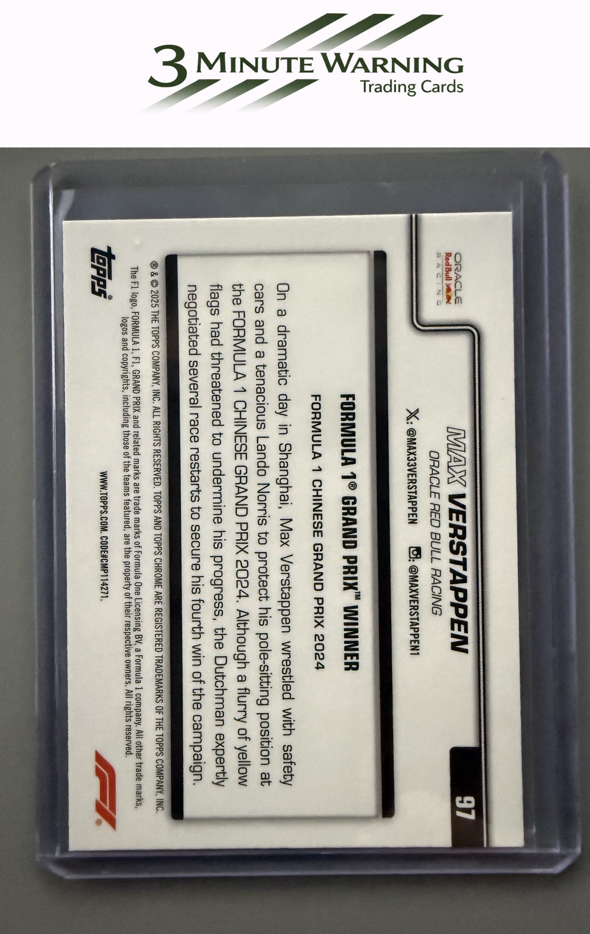 2025 Topps Chrome Formula 1 #97 Max Verstappen