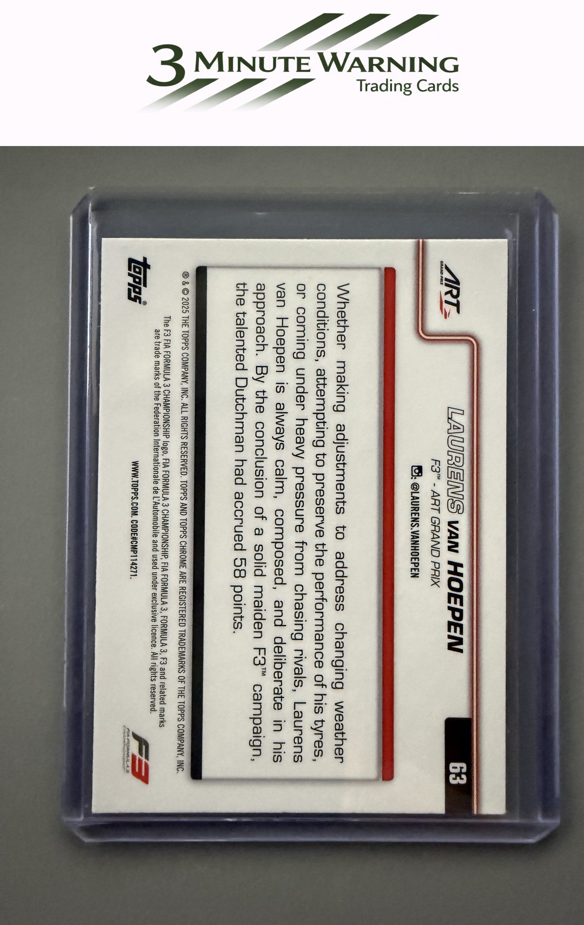 2025 Topps Chrome Formula 1 #63 Laurens van Hoepen