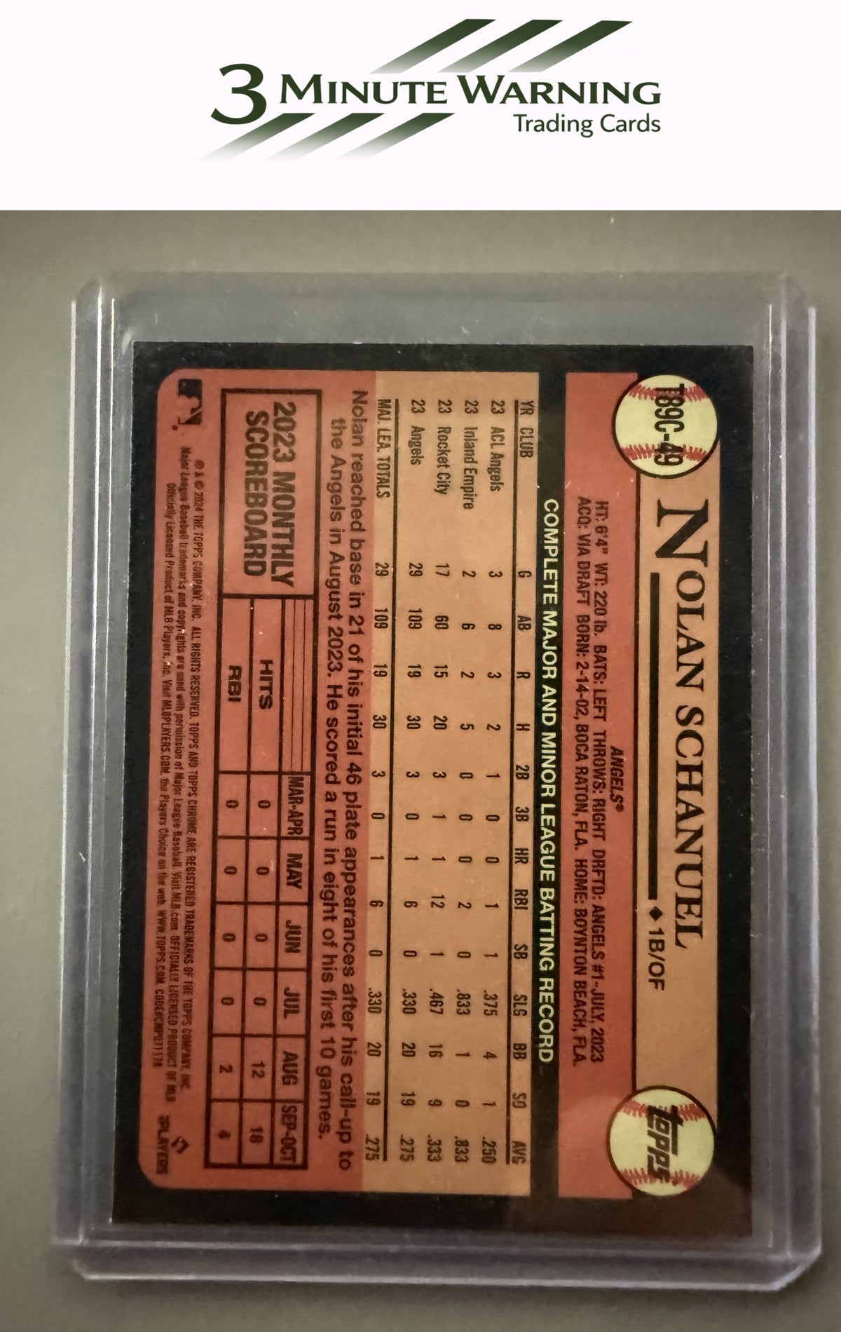 2024 Topps #T89C-49 Nolan Schanuel 1989 Topps Baseball 35th Anniversary Chrome