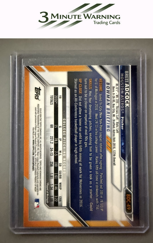 2016 Bowman Draft #BDC-49 Brett Adcock Chrome