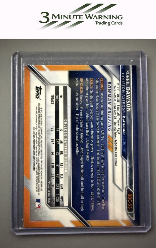2016 Bowman Draft #BDC-53 Ronnie Dawson Chrome