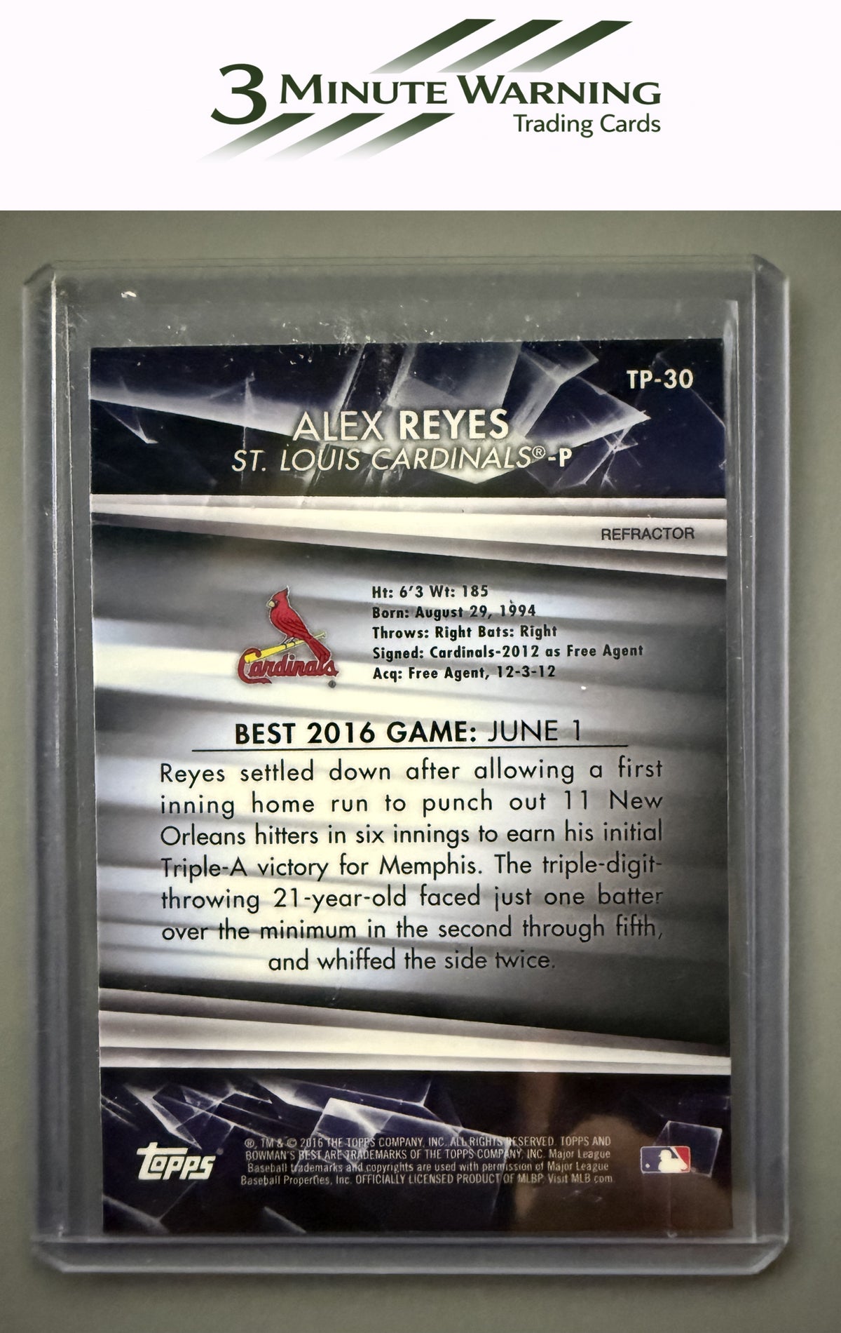 2016 Bowman's Best #TP-30 Alex Reyes Top Prospects Refractor