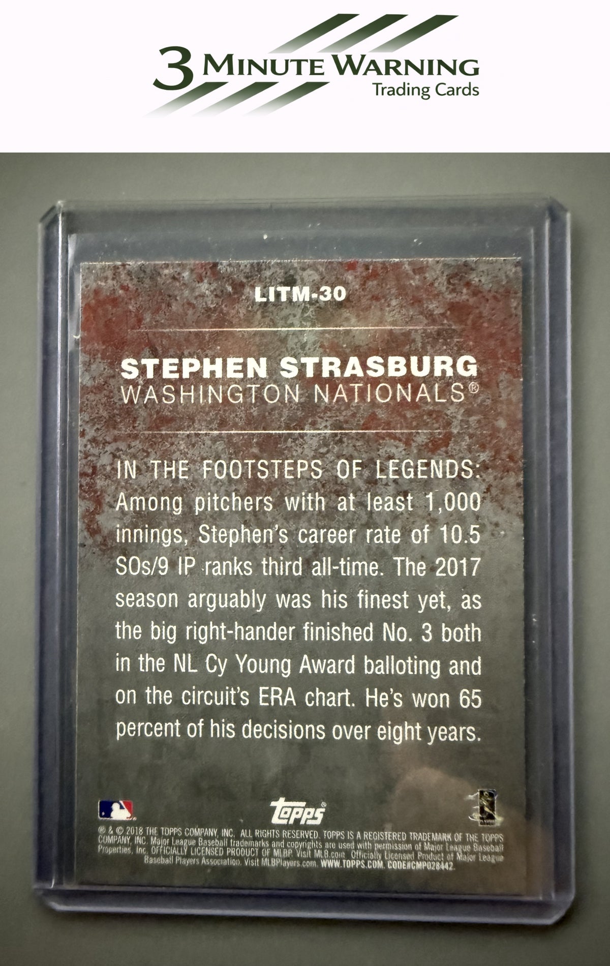 2018 Topps #LITM-30 Stephen Strasburg Legends in the Making (Series 2)