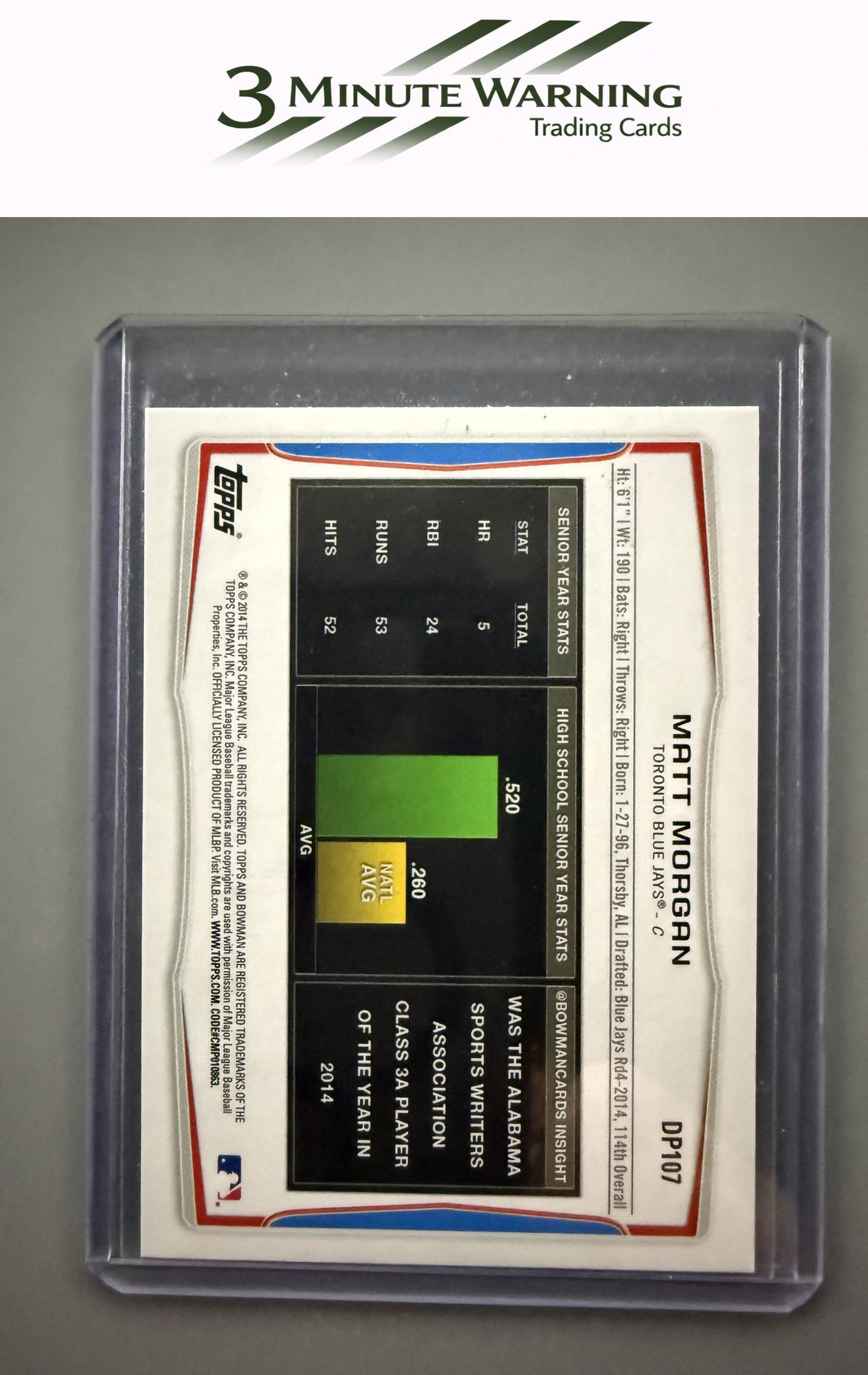2014 Bowman Draft #DP107 Matt Morgan Silver Ice