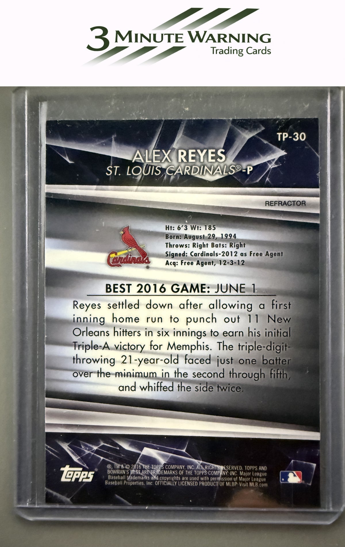 2016 Bowman's Best #TP-30 Alex Reyes Top Prospects Refractor