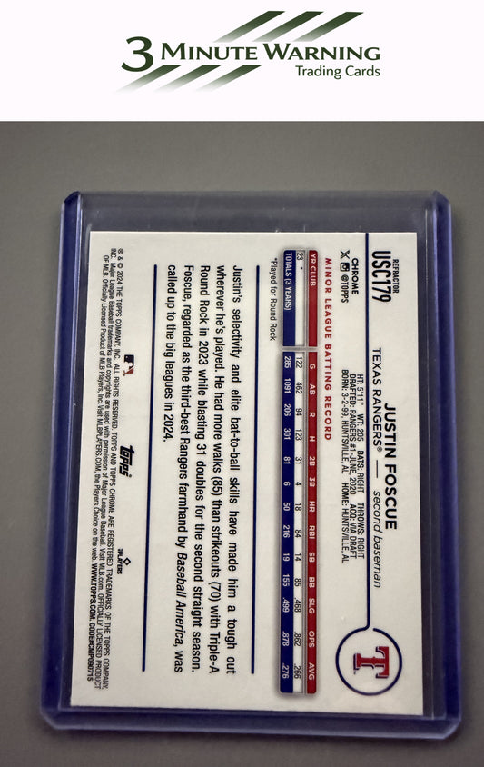 2024 Topps Chrome Update #USC179 Justin Foscue Refractor