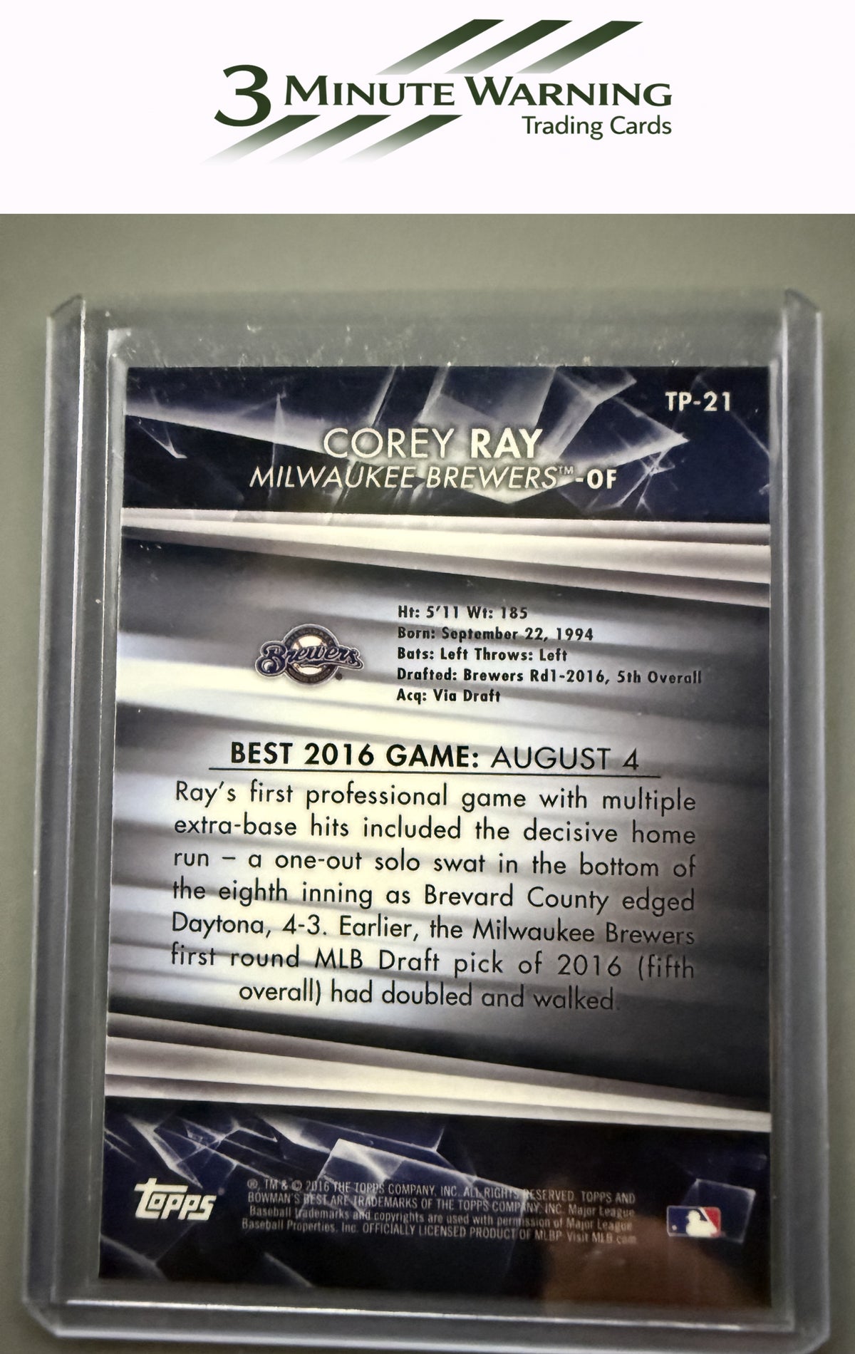 2016 Bowman's Best #TP-21 Corey Ray Top Prospects