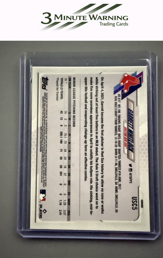 2021 Topps Chrome Update #USC5 Garrett Whitlock Purple Refractor