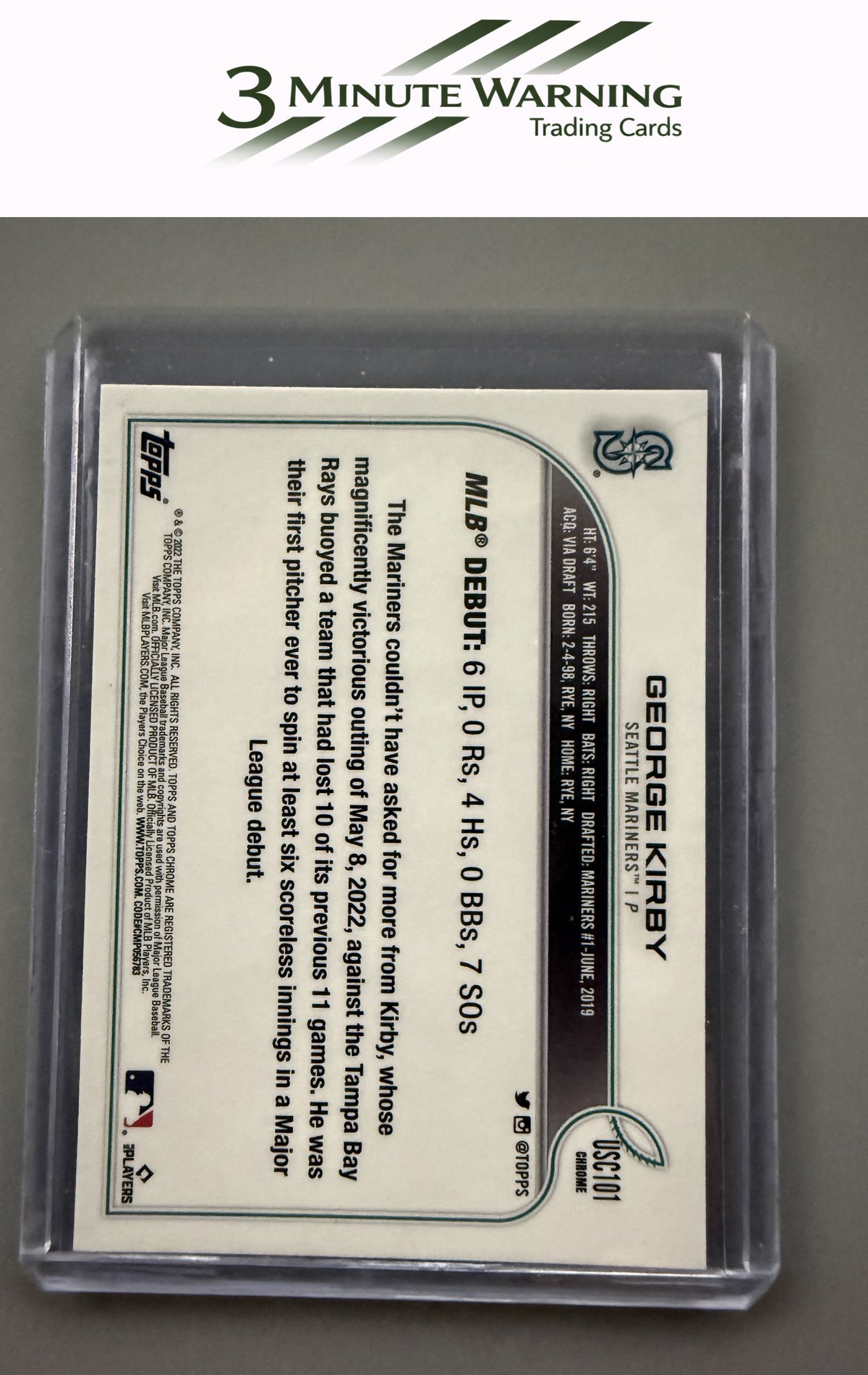 2022 Topps Chrome Update #USC101 George Kirby Purple Refractor