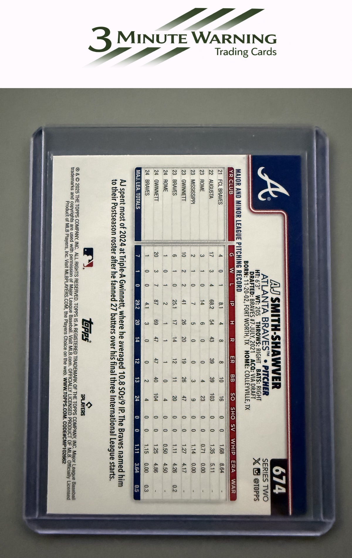 2025 Topps #674 AJ Smith-Shawver