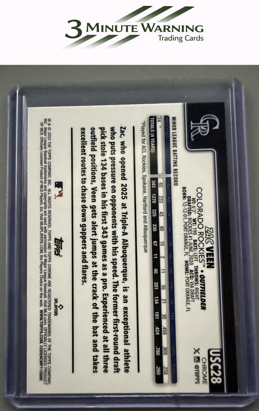 2025 Topps Chrome Update #USC28 Zac Veen X-Fractors