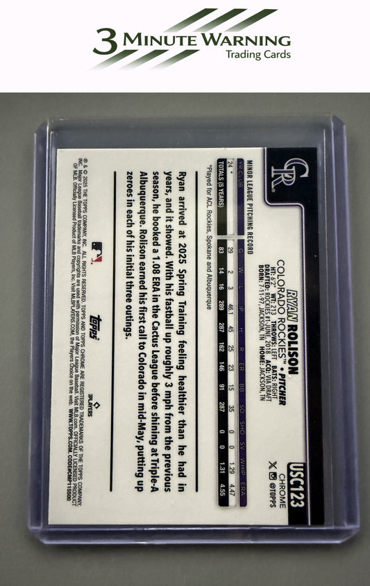 2025 Topps Chrome Update #USC123 Ryan Rolison Prism Refractor
