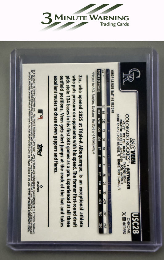 2025 Topps Chrome Update #USC28 Zac Veen