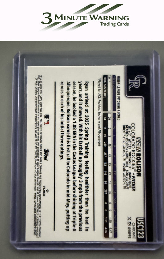 2025 Topps Chrome Update #USC123 Ryan Rolison X-Fractors
