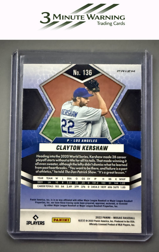 2022 Panini Mosaic #136 Clayton Kershaw Silver Prizm