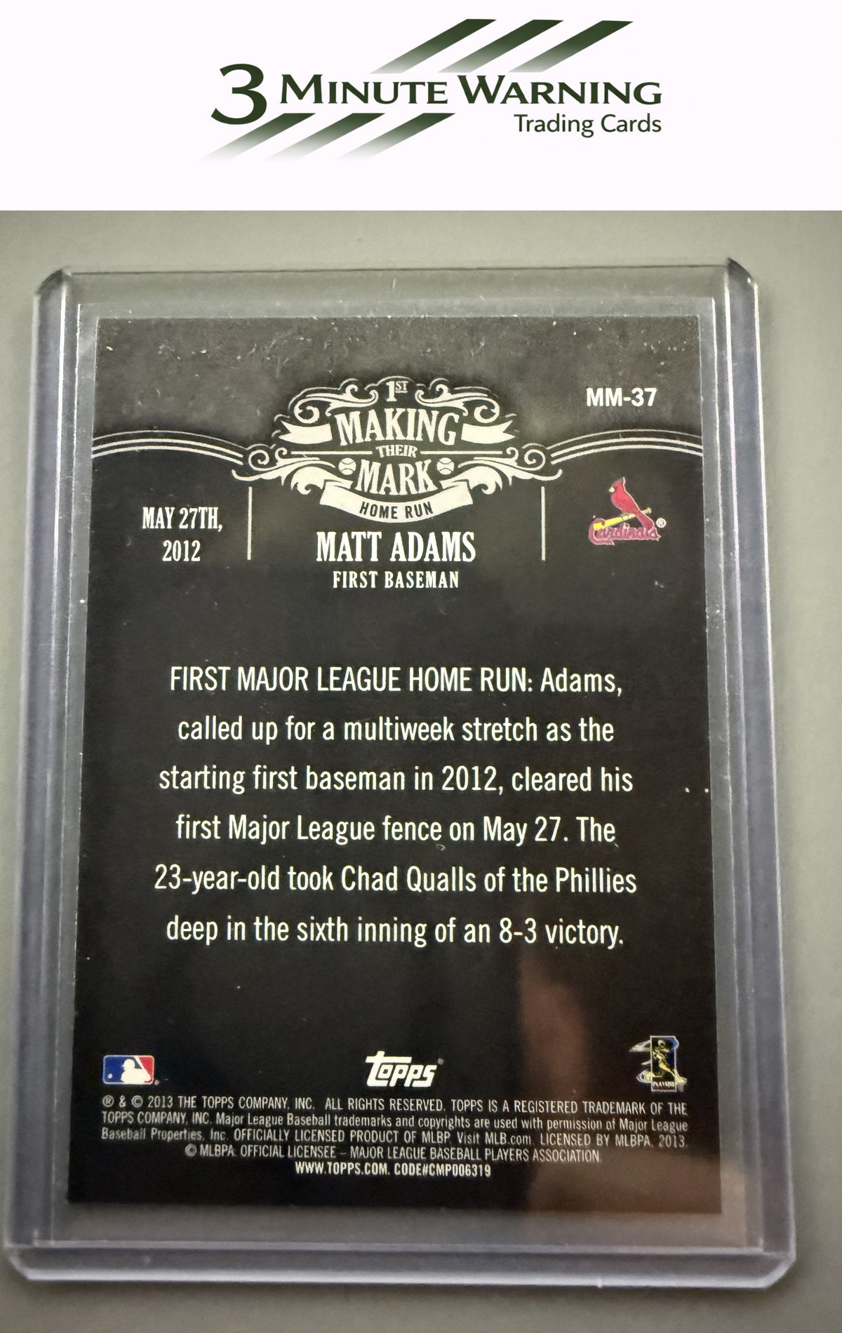 2013 Topps Update #MM-37 Matt Adams Making Their Mark
