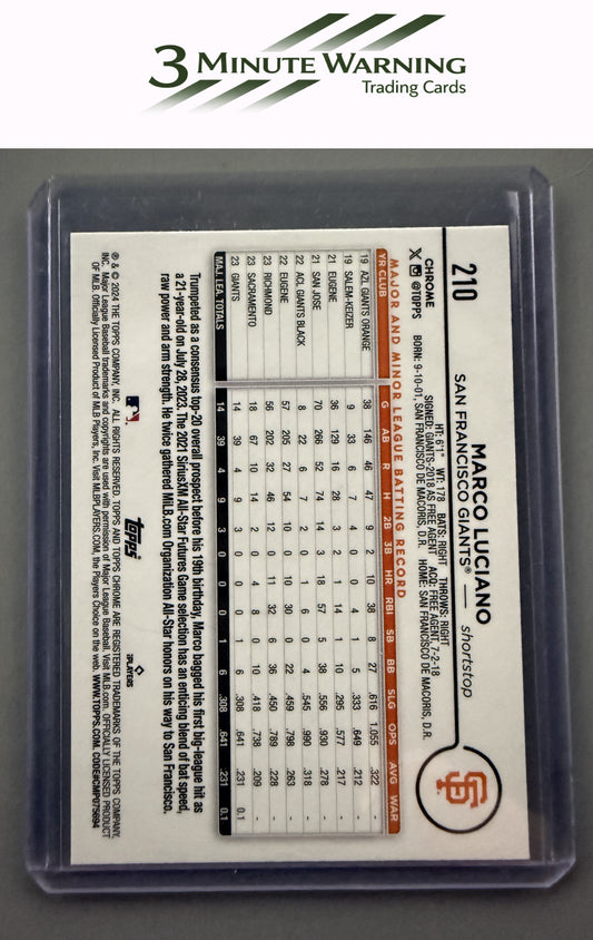 2024 Topps Chrome #210 Marco Luciano Negative Refractor