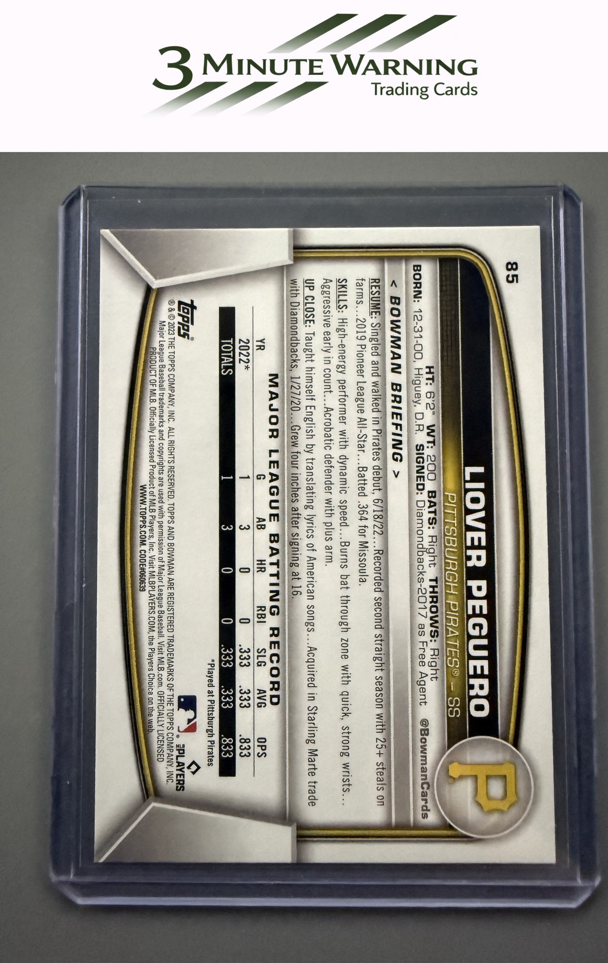 2023 Bowman #85 Liover Peguero