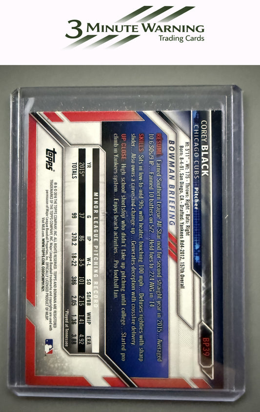 2016 Bowman #BP39 Corey Black Prospects