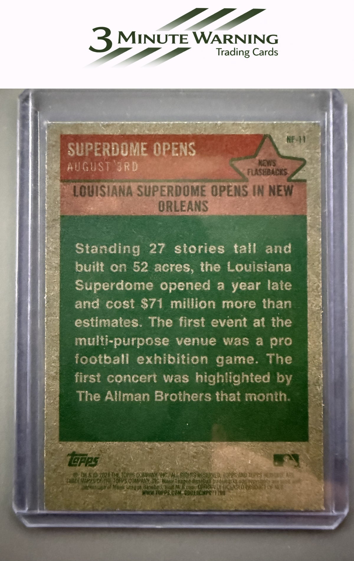 2024 Topps Heritage #NF-11 Superdome Opens News Flashbacks