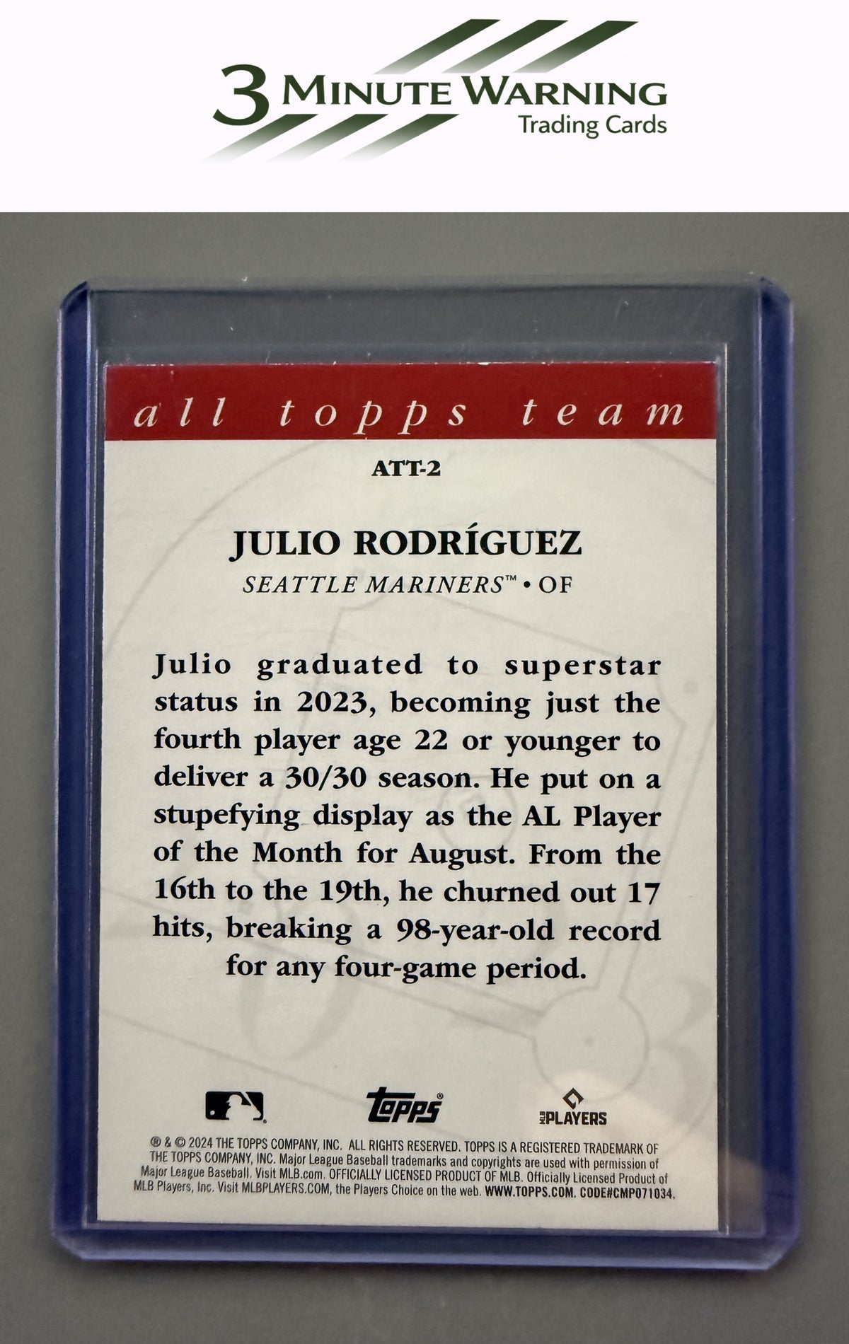 2024 Topps #ATT-2 Julio Rodríguez 2023 All Topps Team