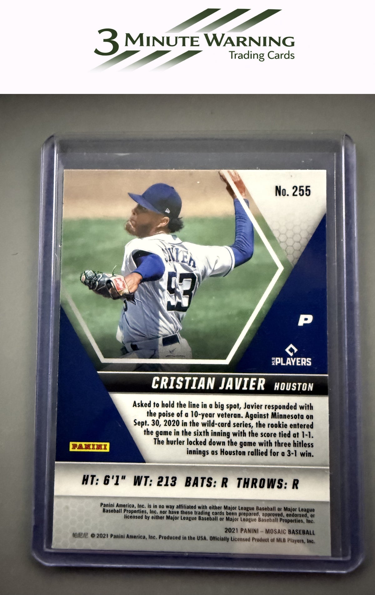 2021 Panini Mosaic #255 Cristian Javier