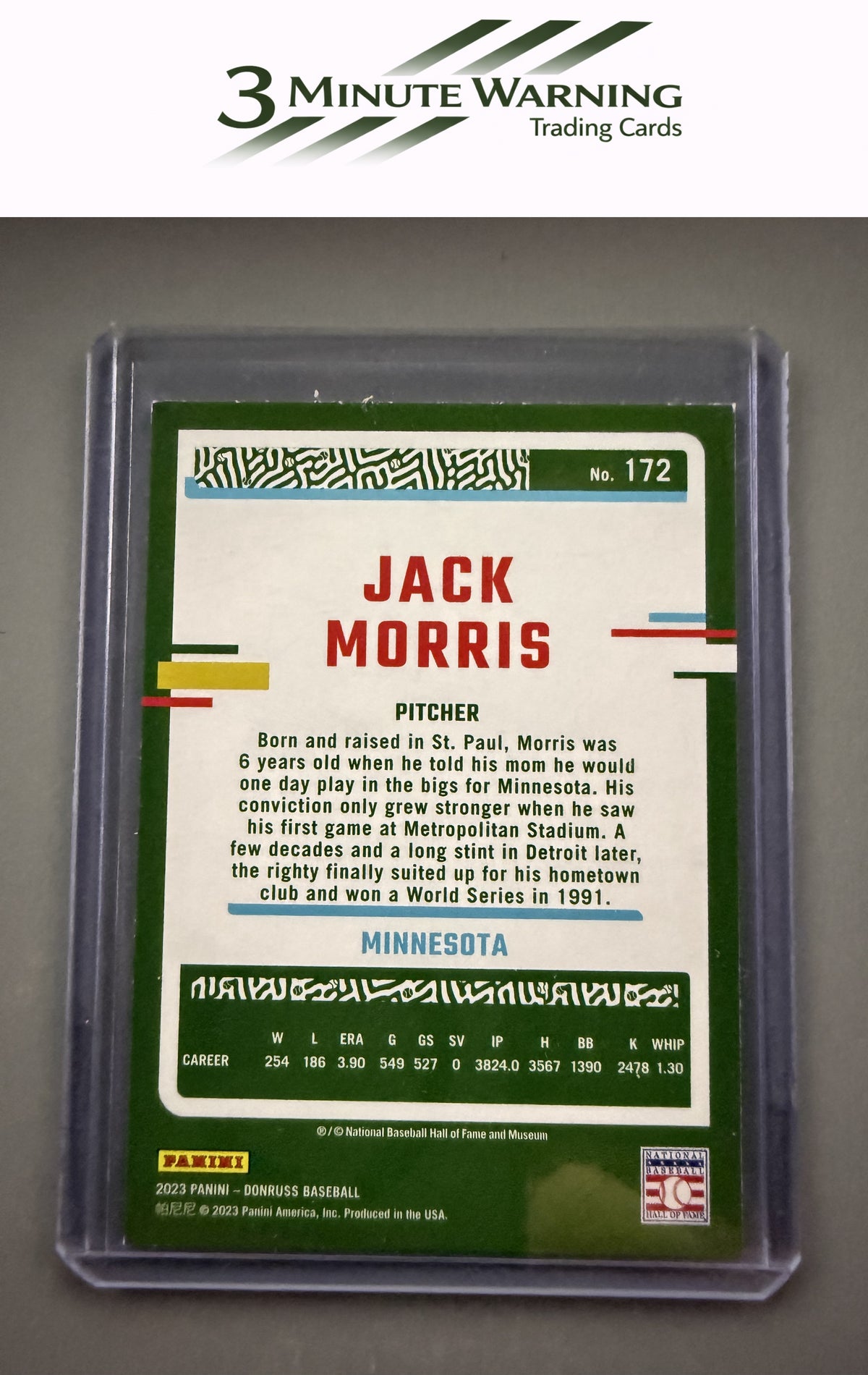 2023 Donruss #172 Jack Morris Holo Purple