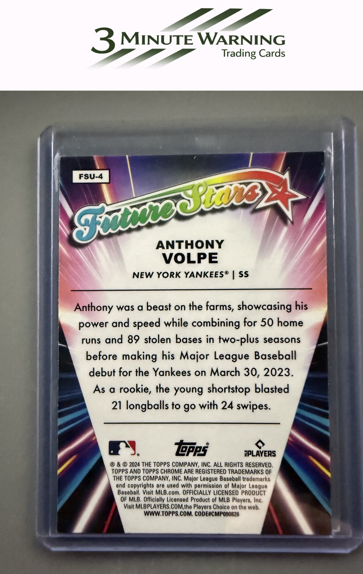 2024 Topps Chrome Update #FSU-4 Anthony Volpe Future Stars