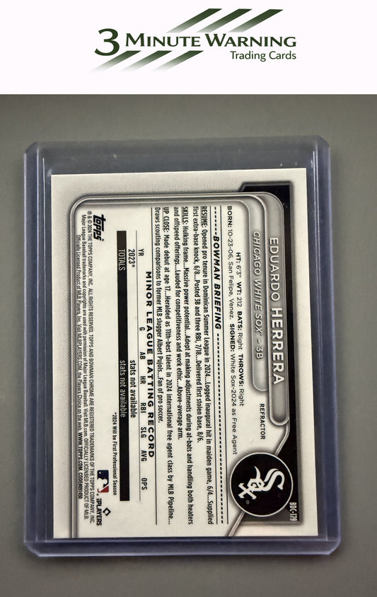 2024 Bowman Draft #BDC-179 Eduardo Herrera Chrome Refractor