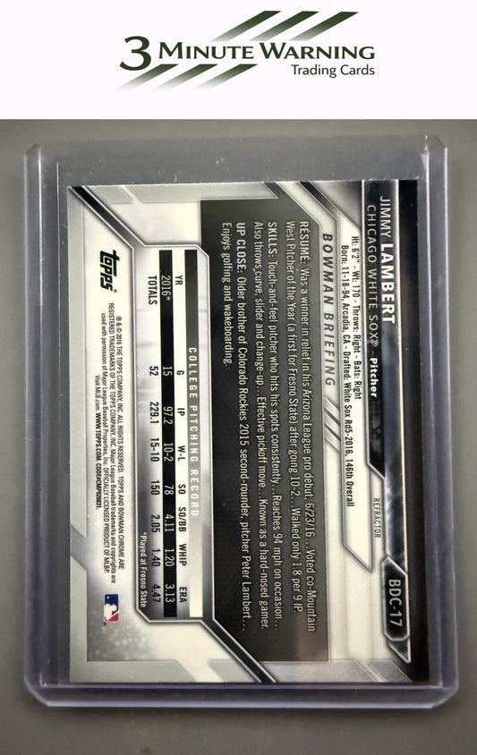 2016 Bowman Draft #BDC-17 Jimmy Lambert Chrome Refractor