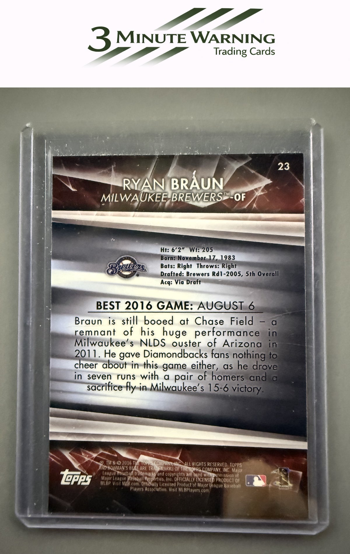 2016 Bowman's Best #23 Ryan Braun