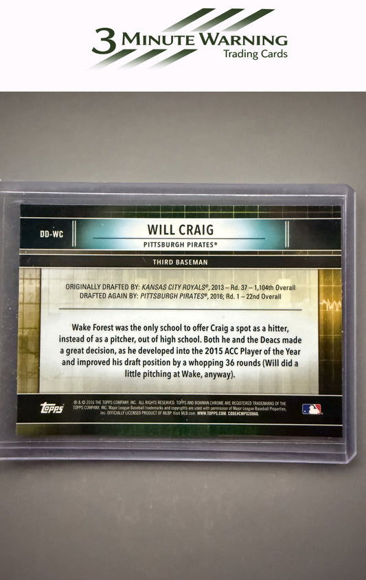 2016 Bowman Draft #DD-WC Will Craig Draft Dividends