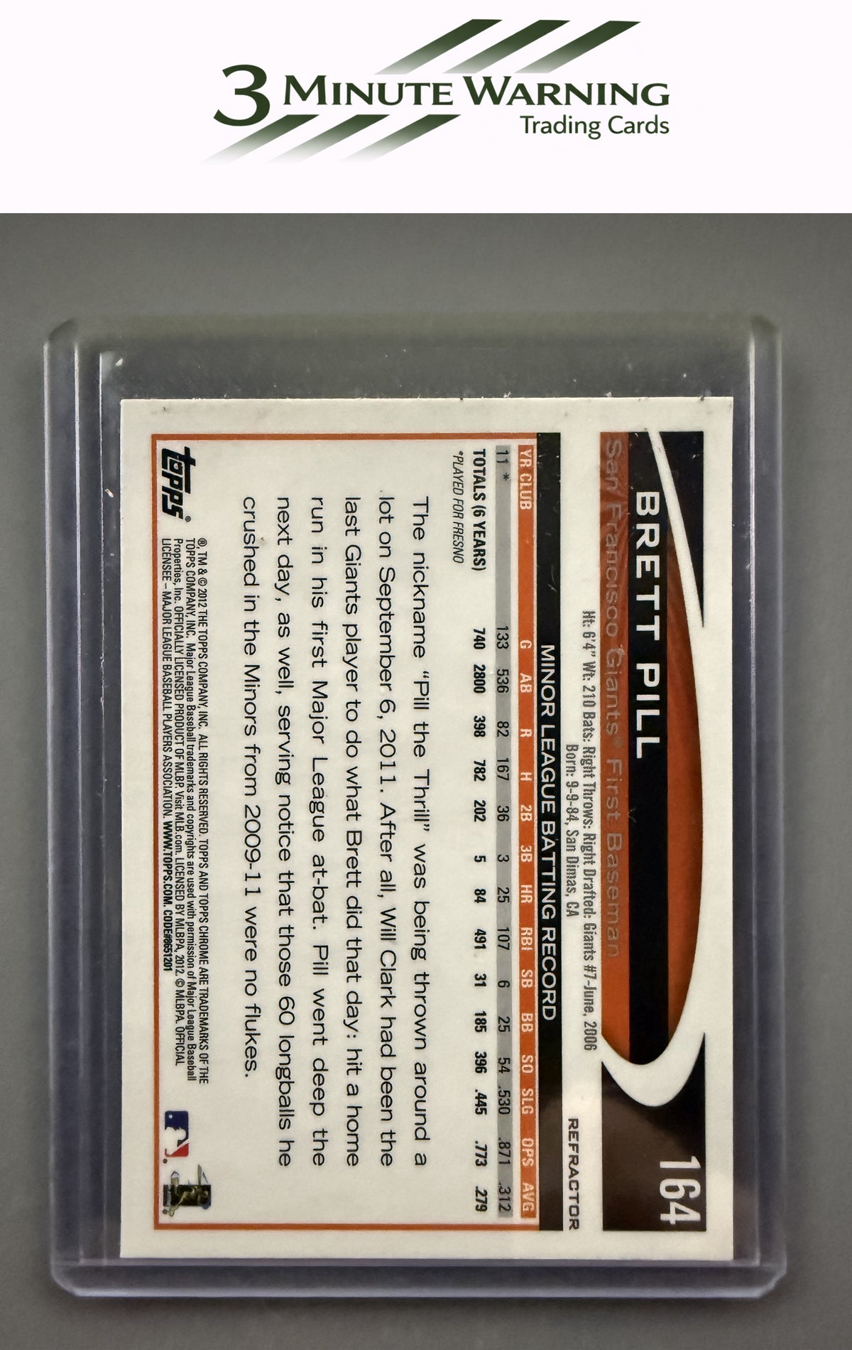 2012 Topps Chrome #164 Brett Pill X-Fractors