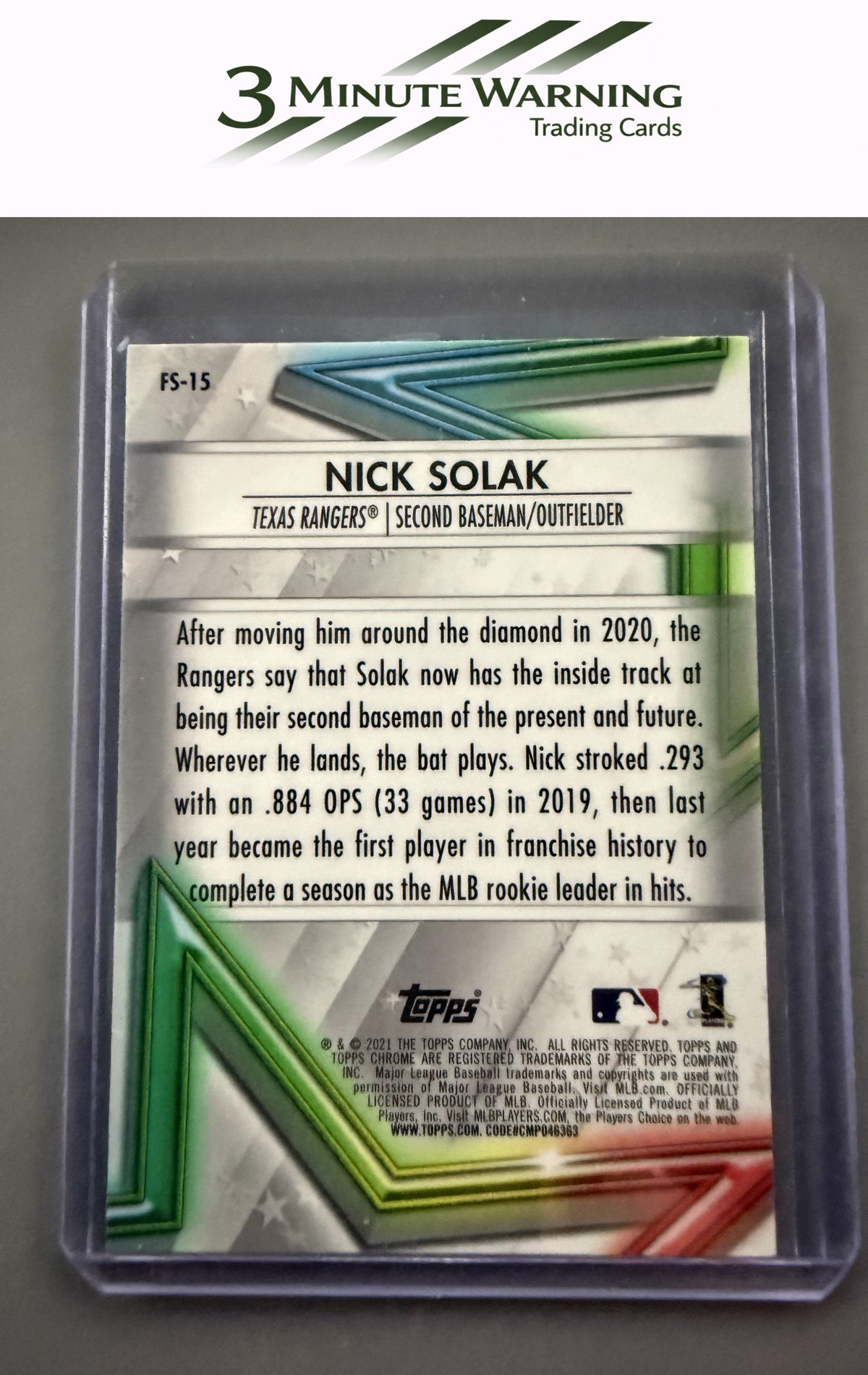 2021 Topps Chrome #FS-15 Nick Solak Future Stars