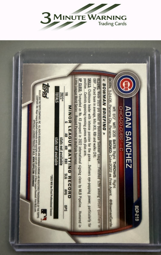 2023 Bowman Chrome #BCP-219 Adan Sanchez Prospects Mojo Refractor
