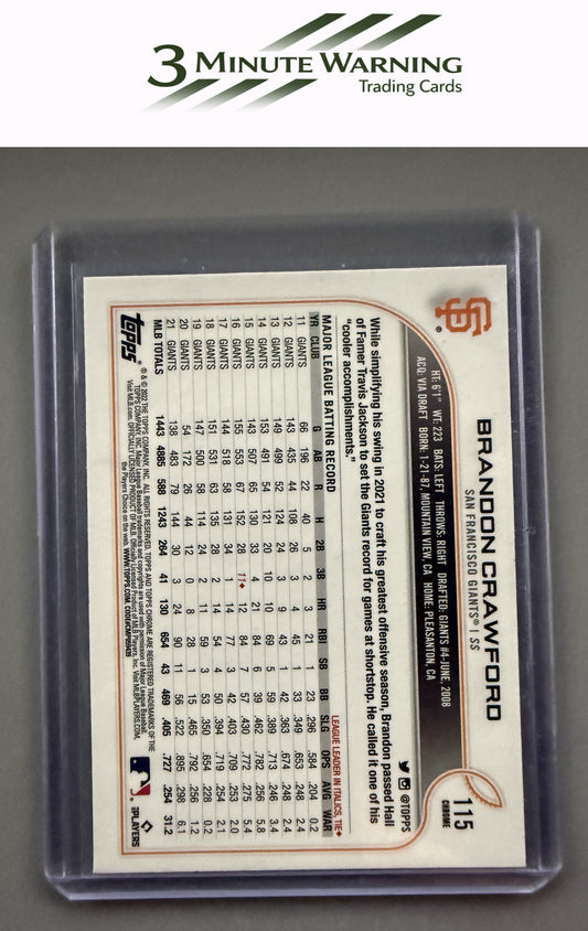 2022 Topps Chrome Sonic #115 Brandon Crawford Prism Refractor