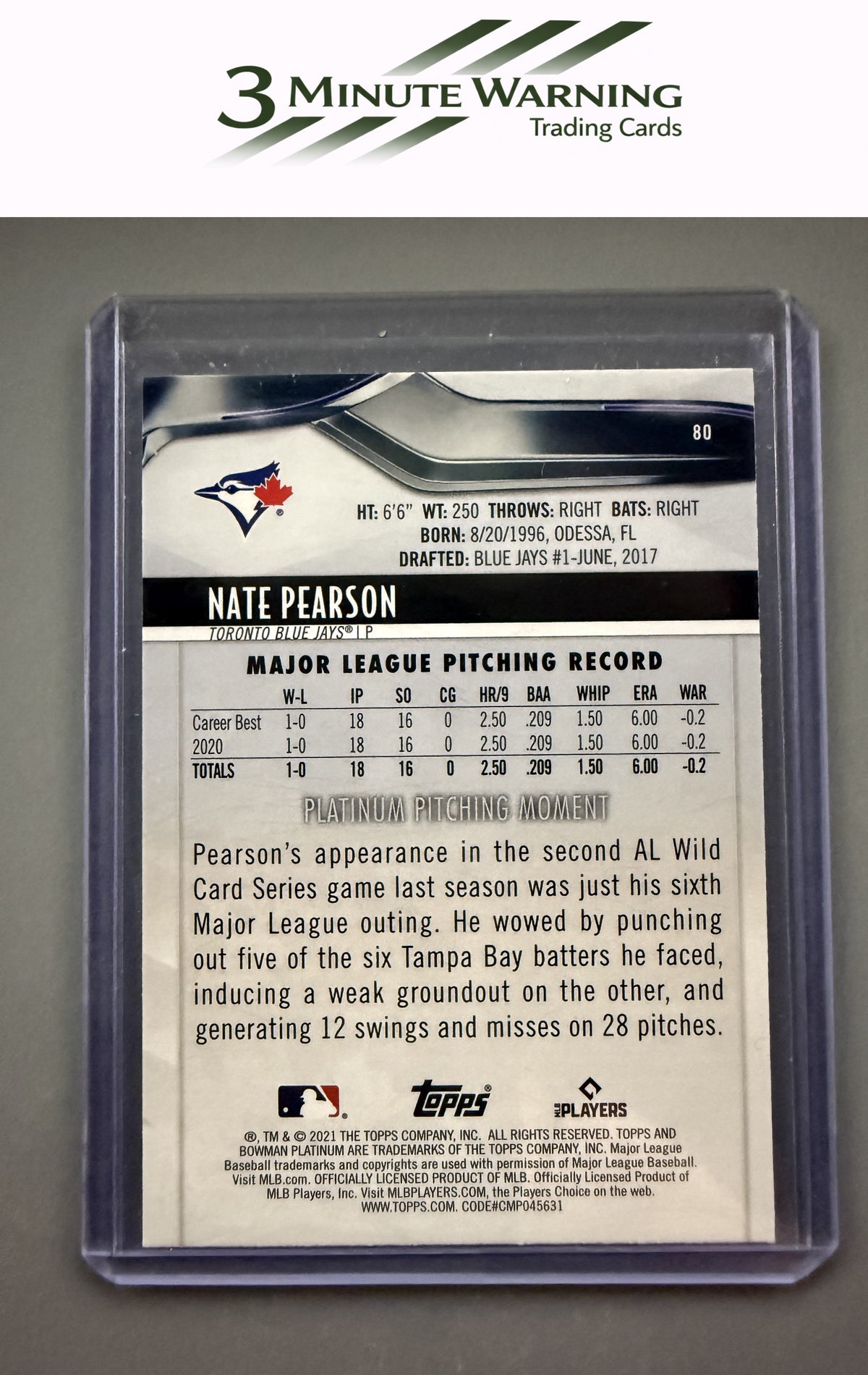 2021 Bowman Platinum #80 Nate Pearson