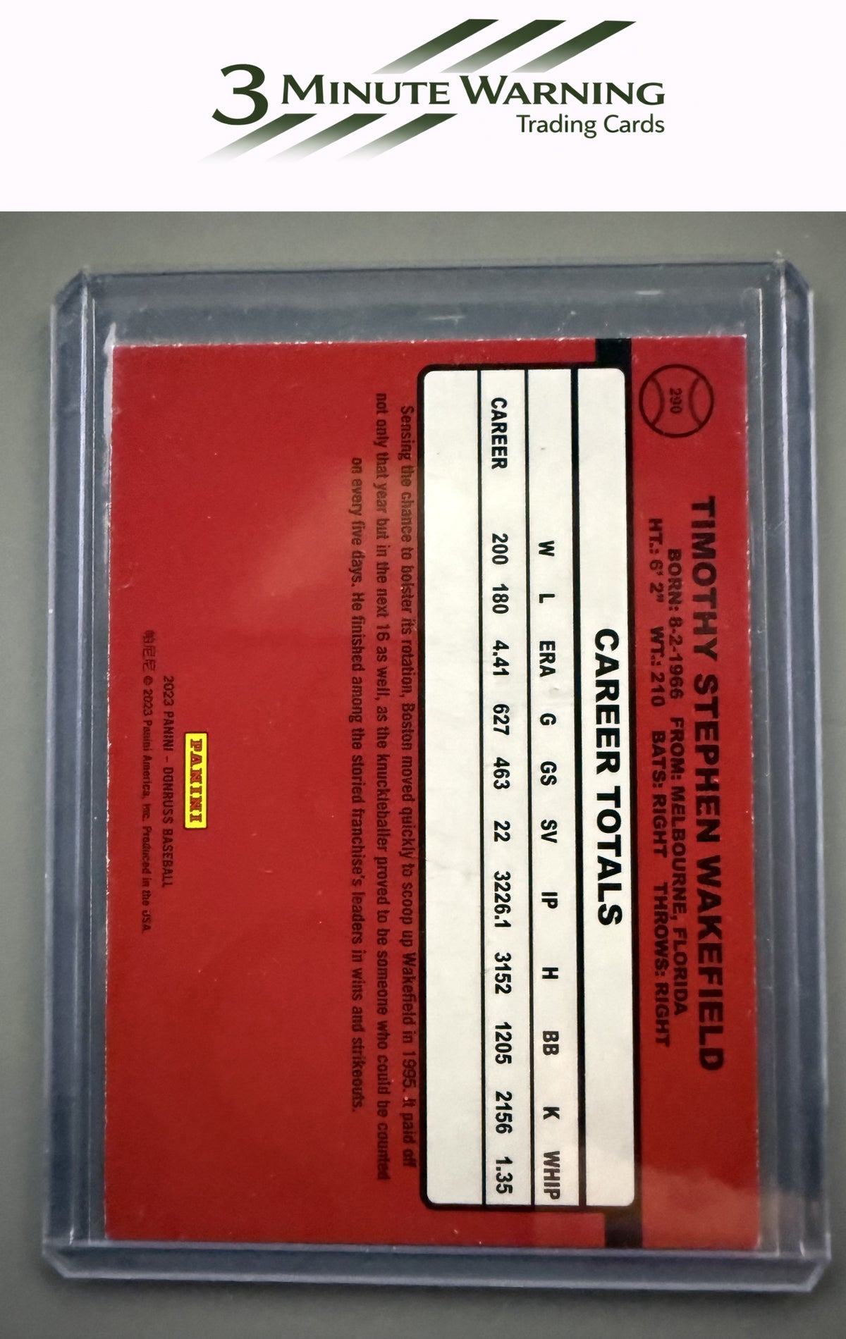 2023 Donruss #290 Tim Wakefield Holo Orange