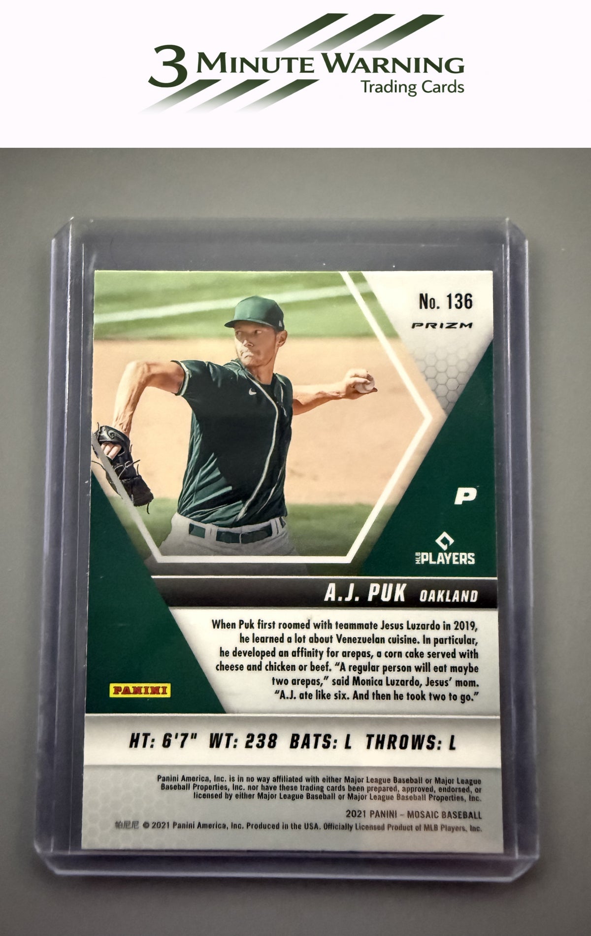 2021 Panini Mosaic #136 A.J. Puk Mosaic